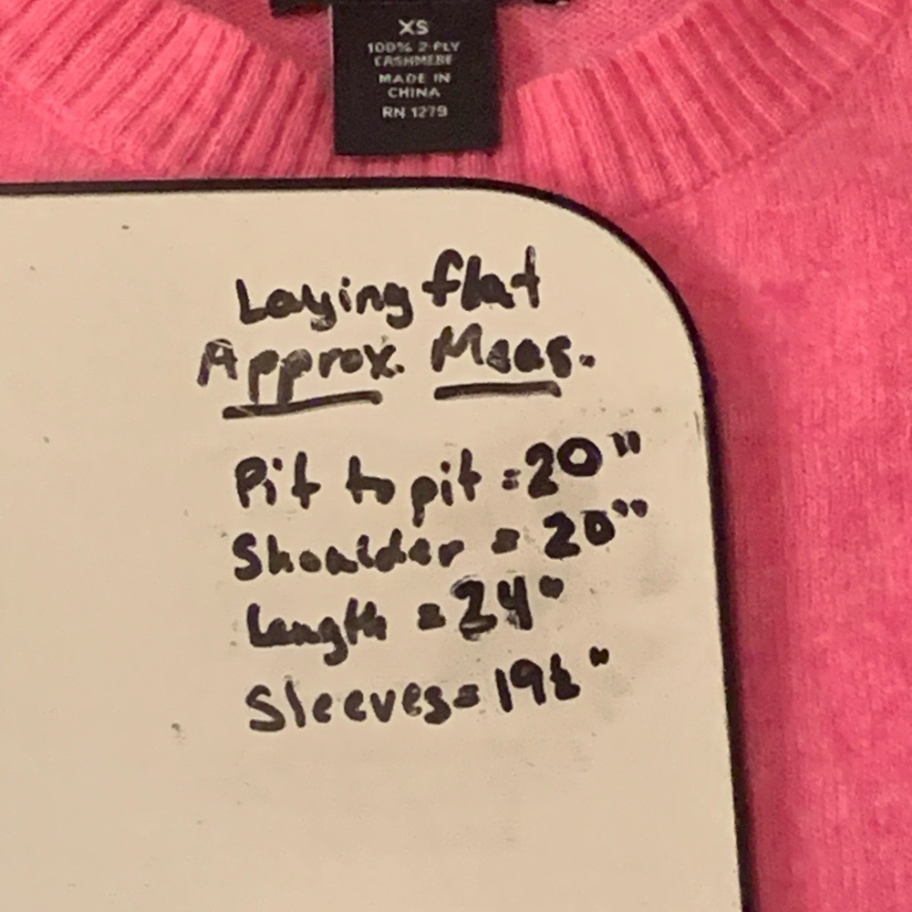 C by Bloomingdale's Women's Cashmere Sweater 100% 2-Ply Size XS Pink - Picture 3 of 3